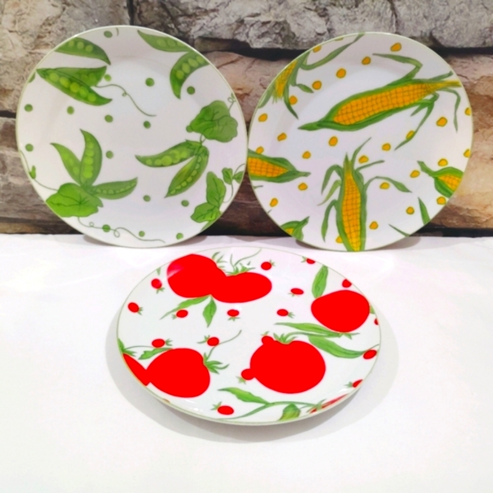 Vintage Franci Taste Setter Vegetable Polkadot Small Dishes Villa Vanilla - Picture 1 of 15